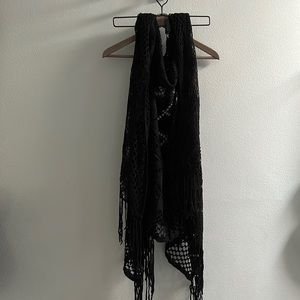 Black Knitted Shaw Vest